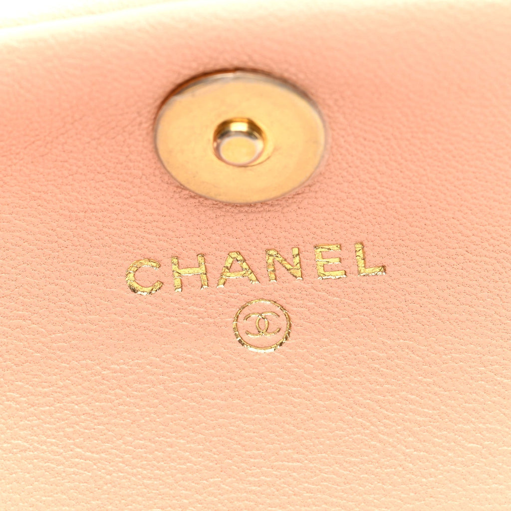 Lambskin Quilted Chanel 19 Flap Belt Bag Light Orange