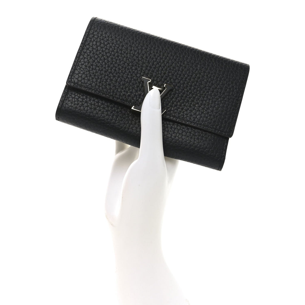 Taurillon Capucines Compact Wallet Black