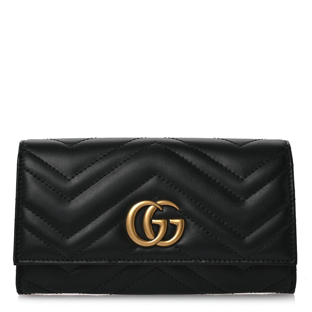 Calfskin Matelasse GG Marmont Continental Wallet Black