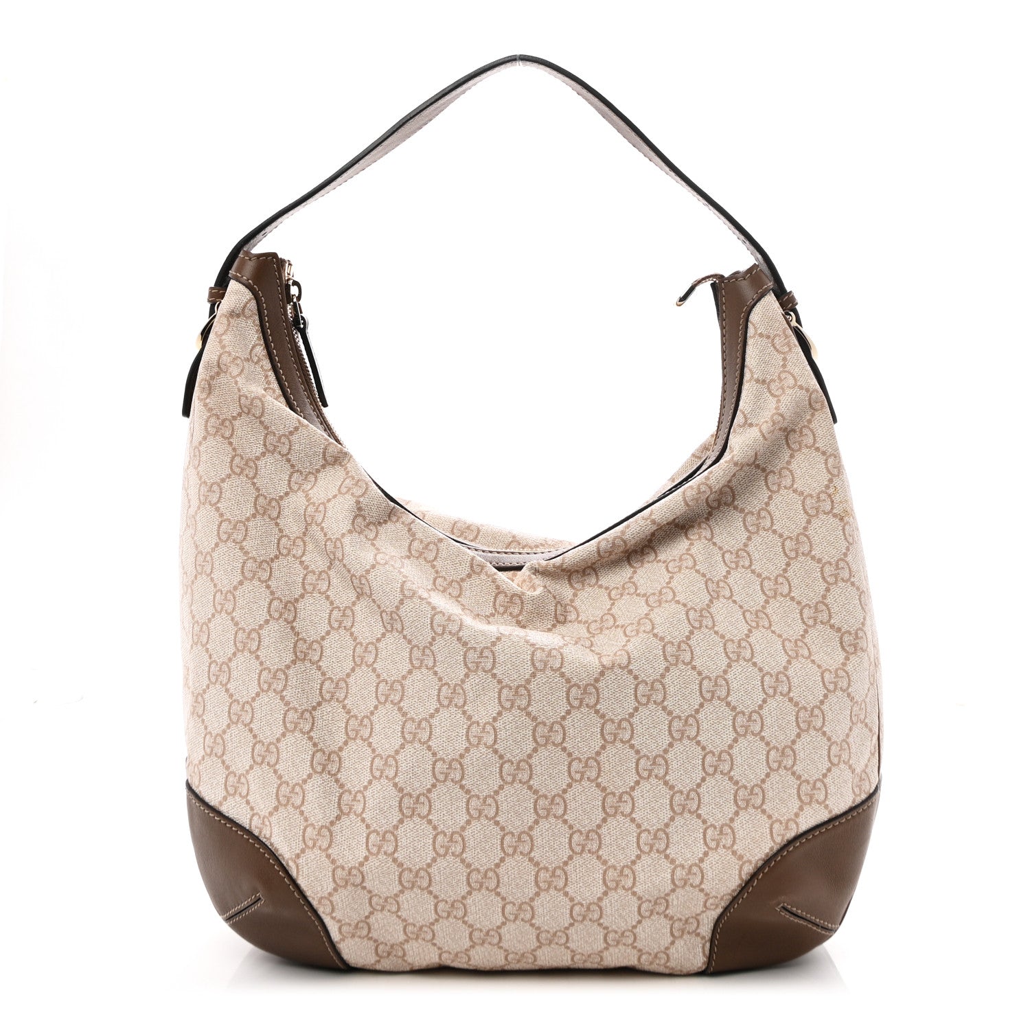 GG Supreme Monogram Margaux Calfskin Medium Nice Hobo New Mystic White Beige Brown