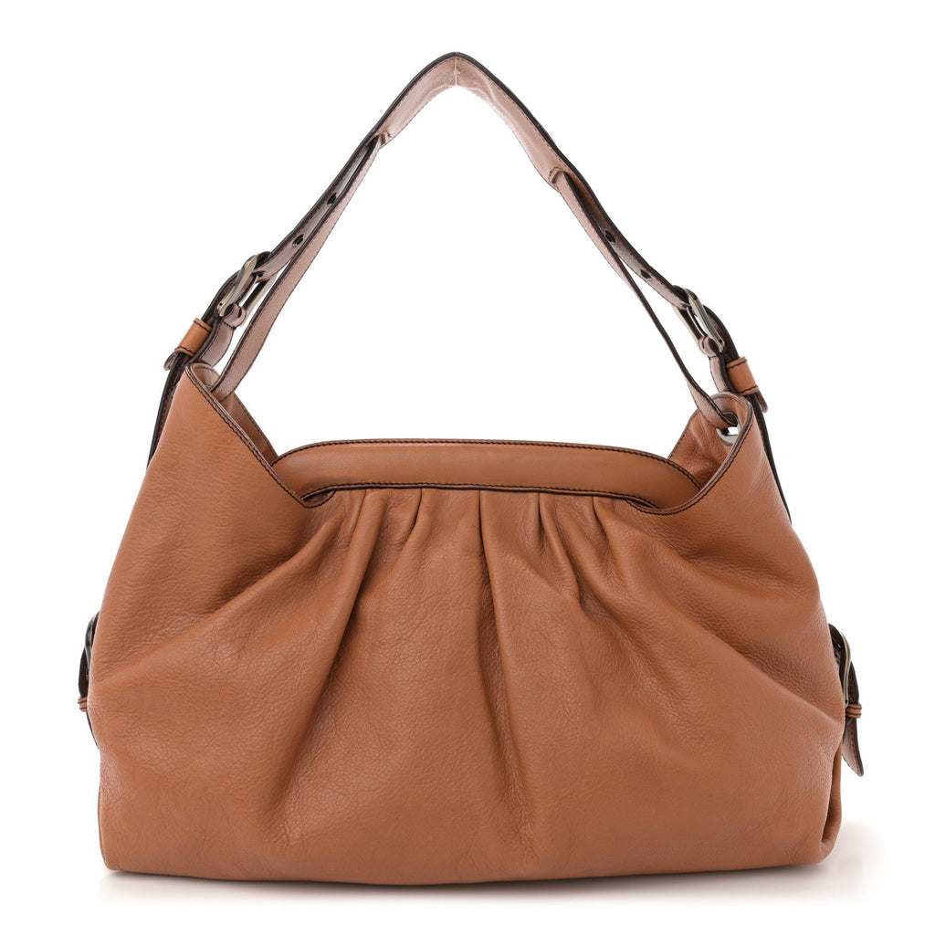 Grained Calfskin Doctor B Hobo Bag Cognac