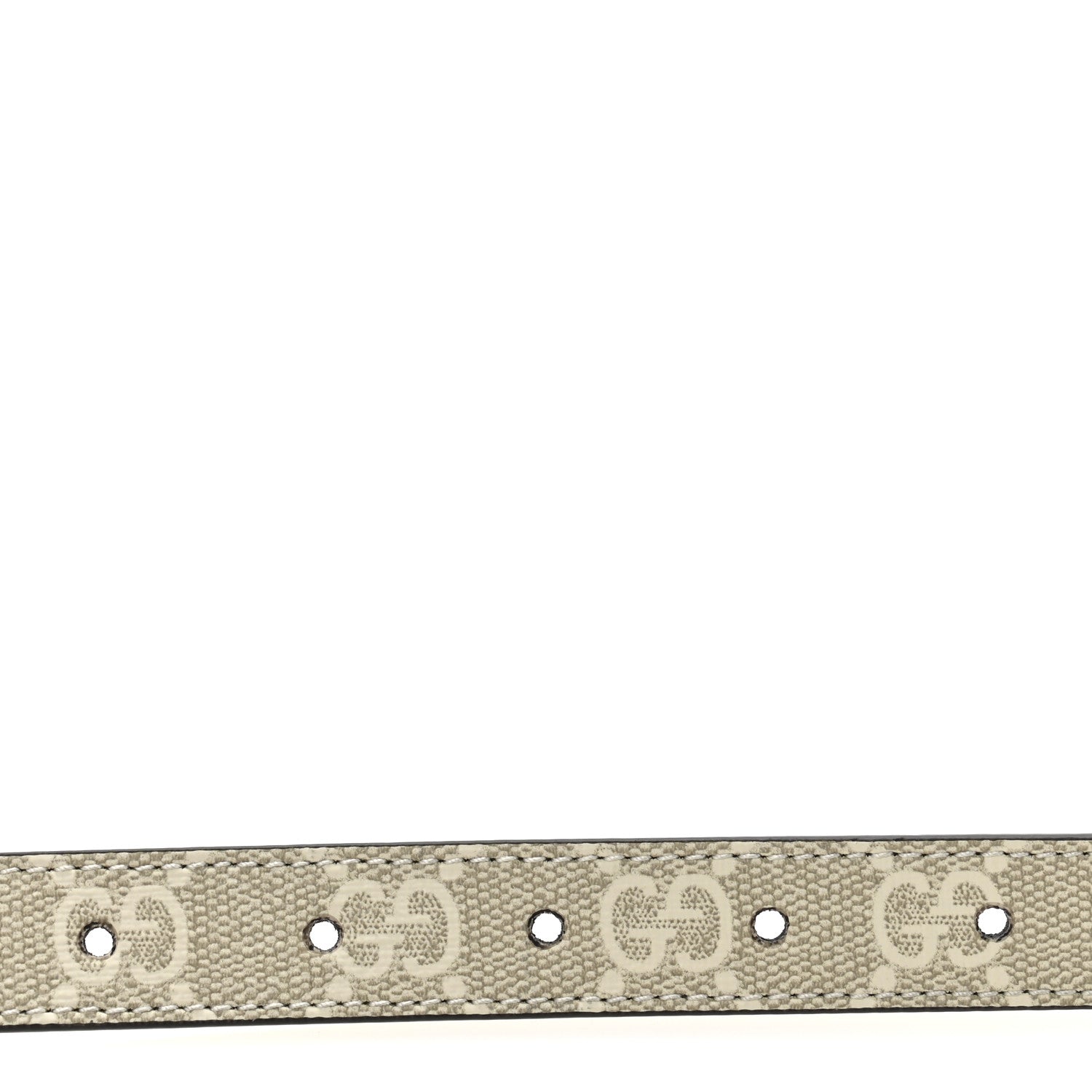 GG Supreme Monogram Plutone Calfskin Enamel Double G 20mm Belt 80 32 Beige Ebony Mystic White