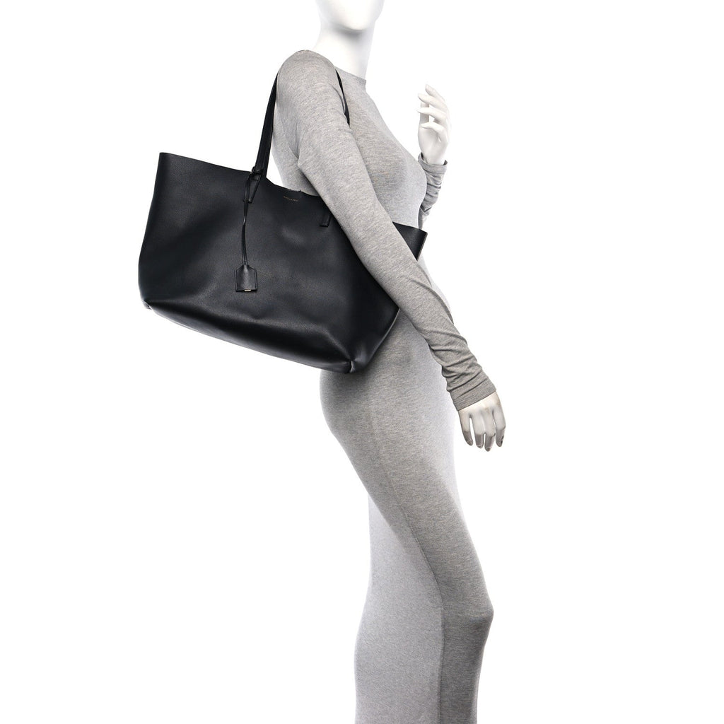 Calfskin Large Shopping Tote Black