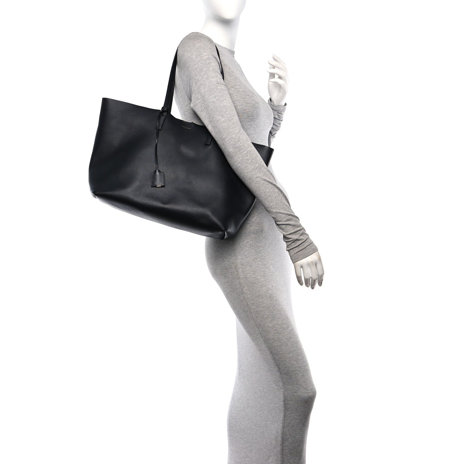 Calfskin Large Shopping Tote Black