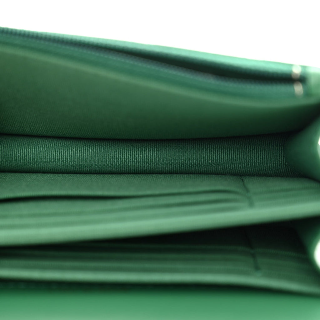 Aged Calfskin Quilted Mini Reissue Wallet On Chain WOC Green