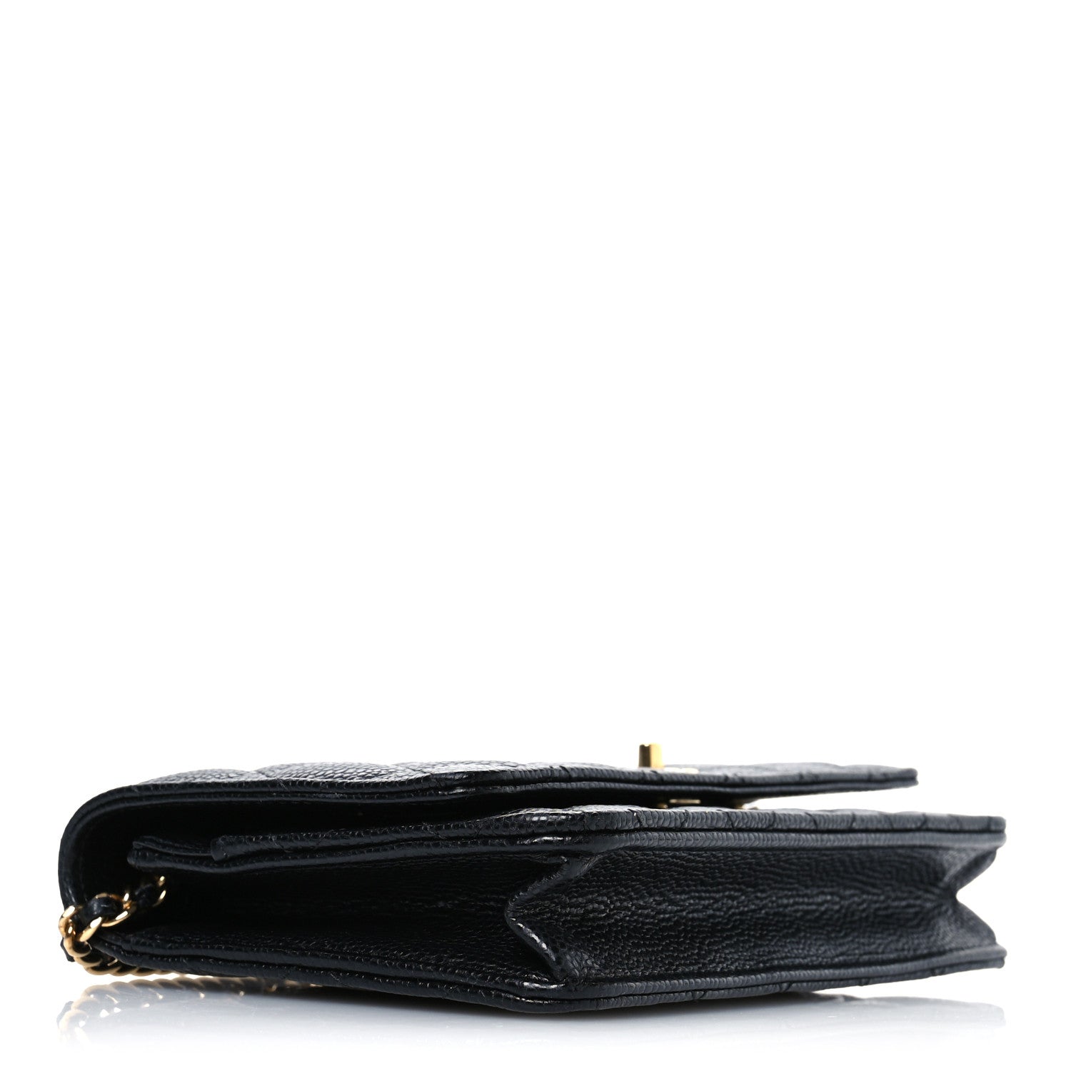 Caviar Quilted CC Turnlock Wallet On Chain WOC Black