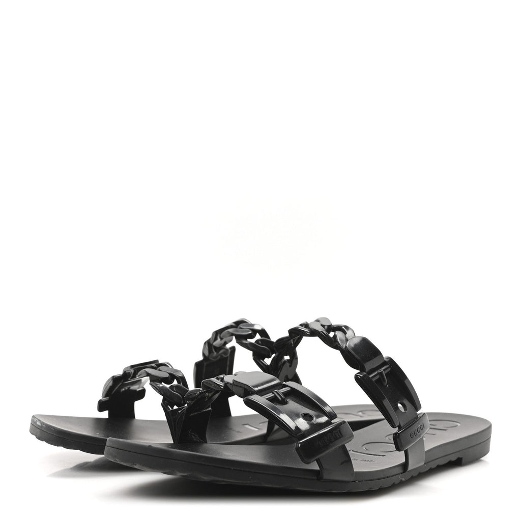 Rubber Womens Slide Sandals 40 Black