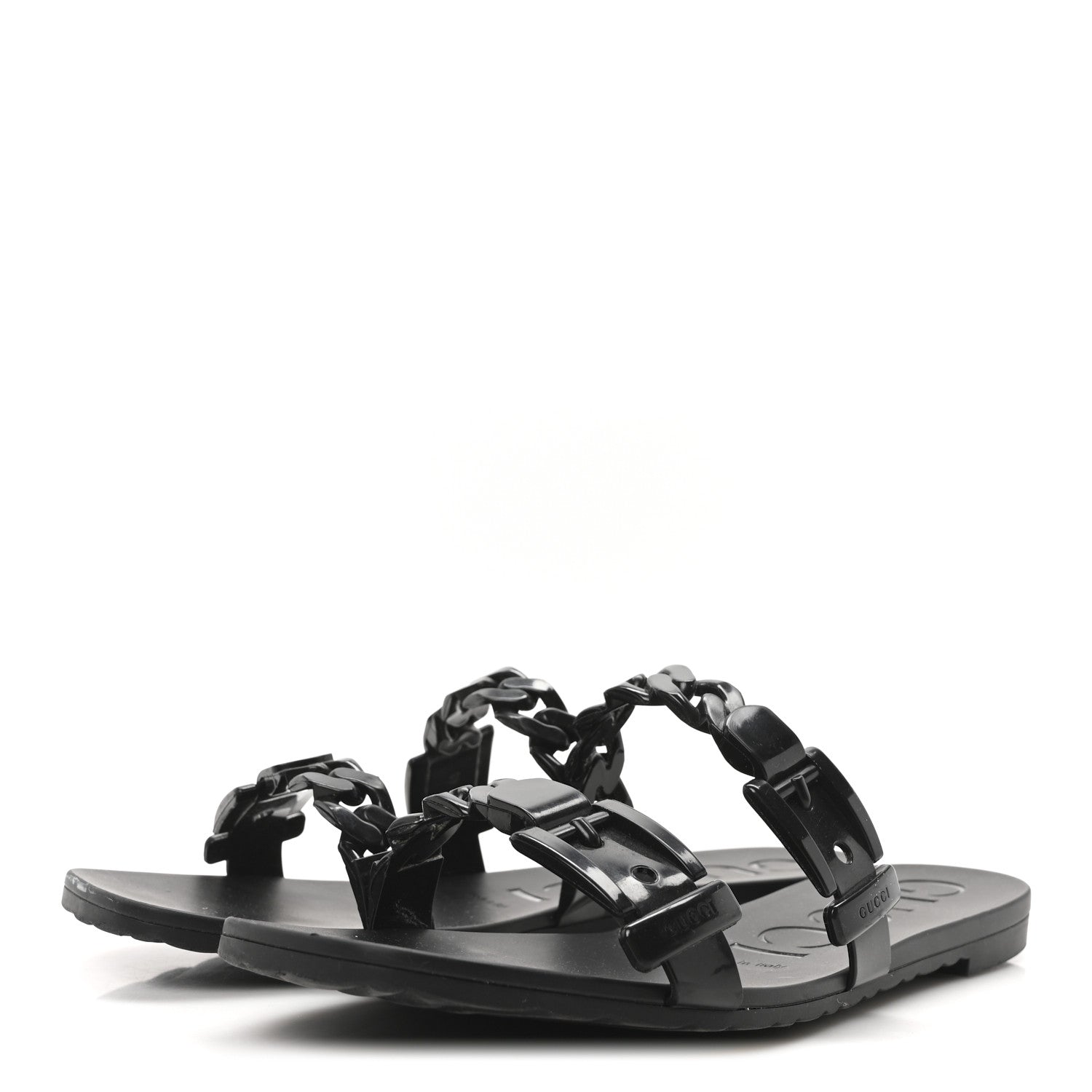 Rubber Womens Slide Sandals 40 Black