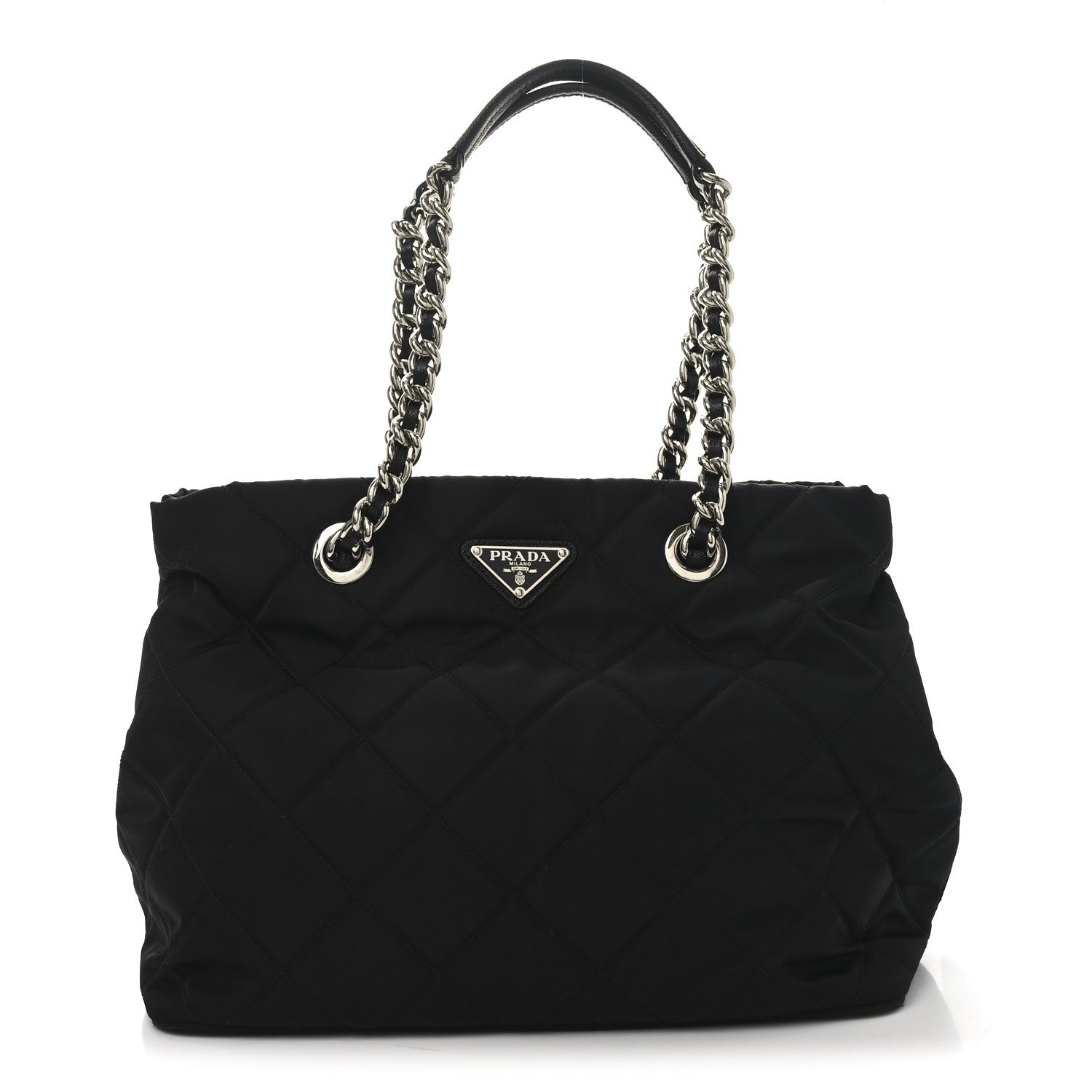 Nylon Tessuto Impuntu Quilted Tote Black