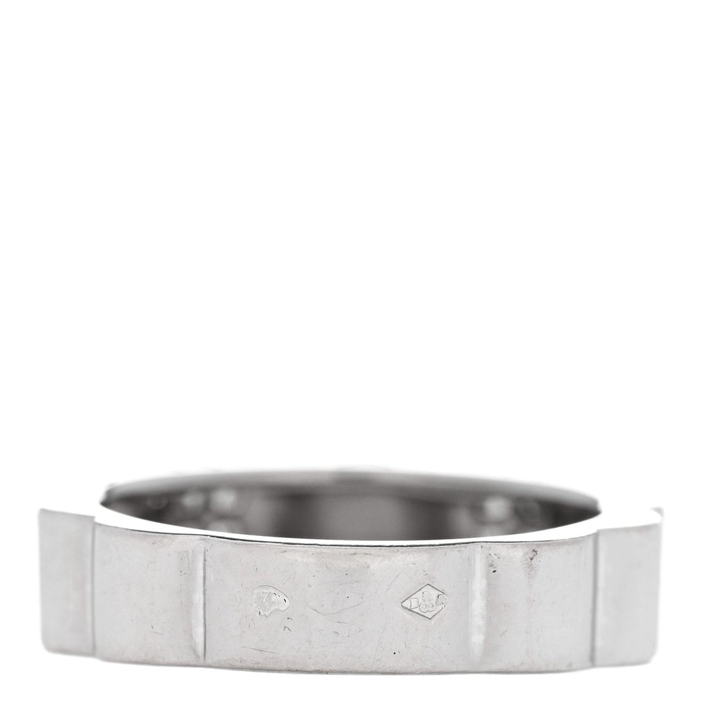 18K White Gold Diamond Profil de Camellia Band Ring 53 6.5