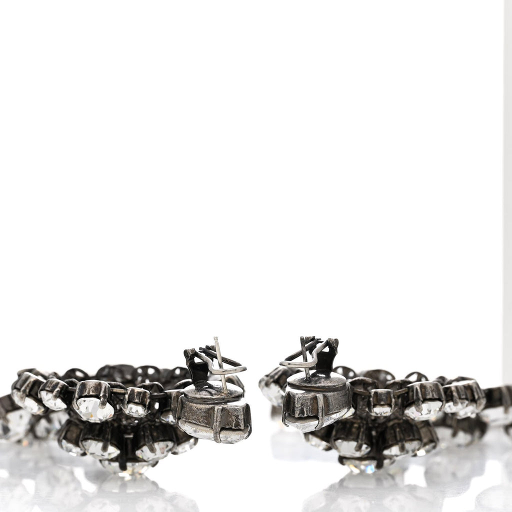 Metal Crystal Drop Earrings