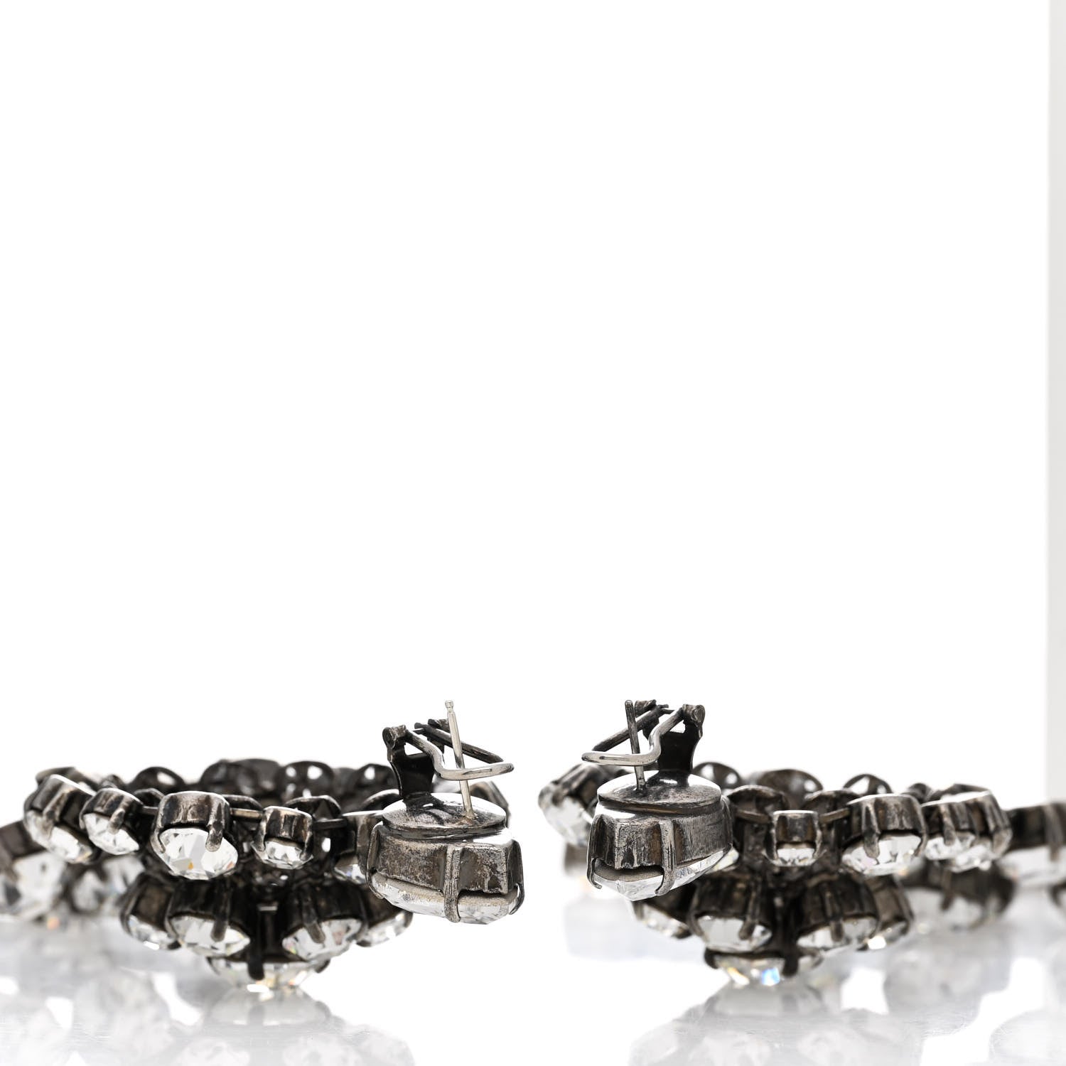 Metal Crystal Drop Earrings