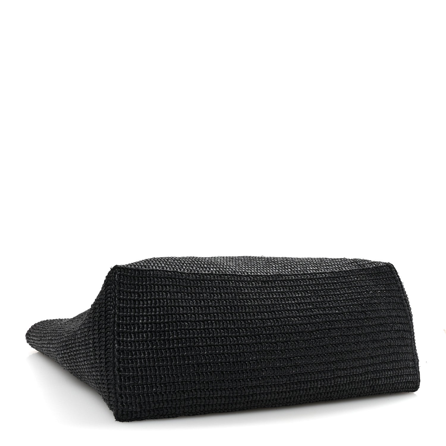 Raffia Logo Tote Black