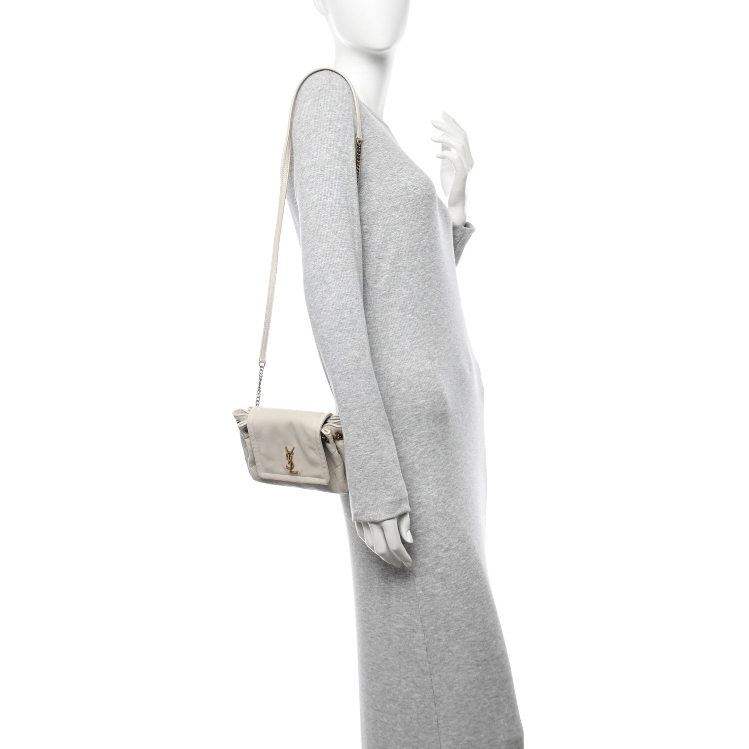 Lambskin Quilted Monogram Mini Nolita Crema Soft