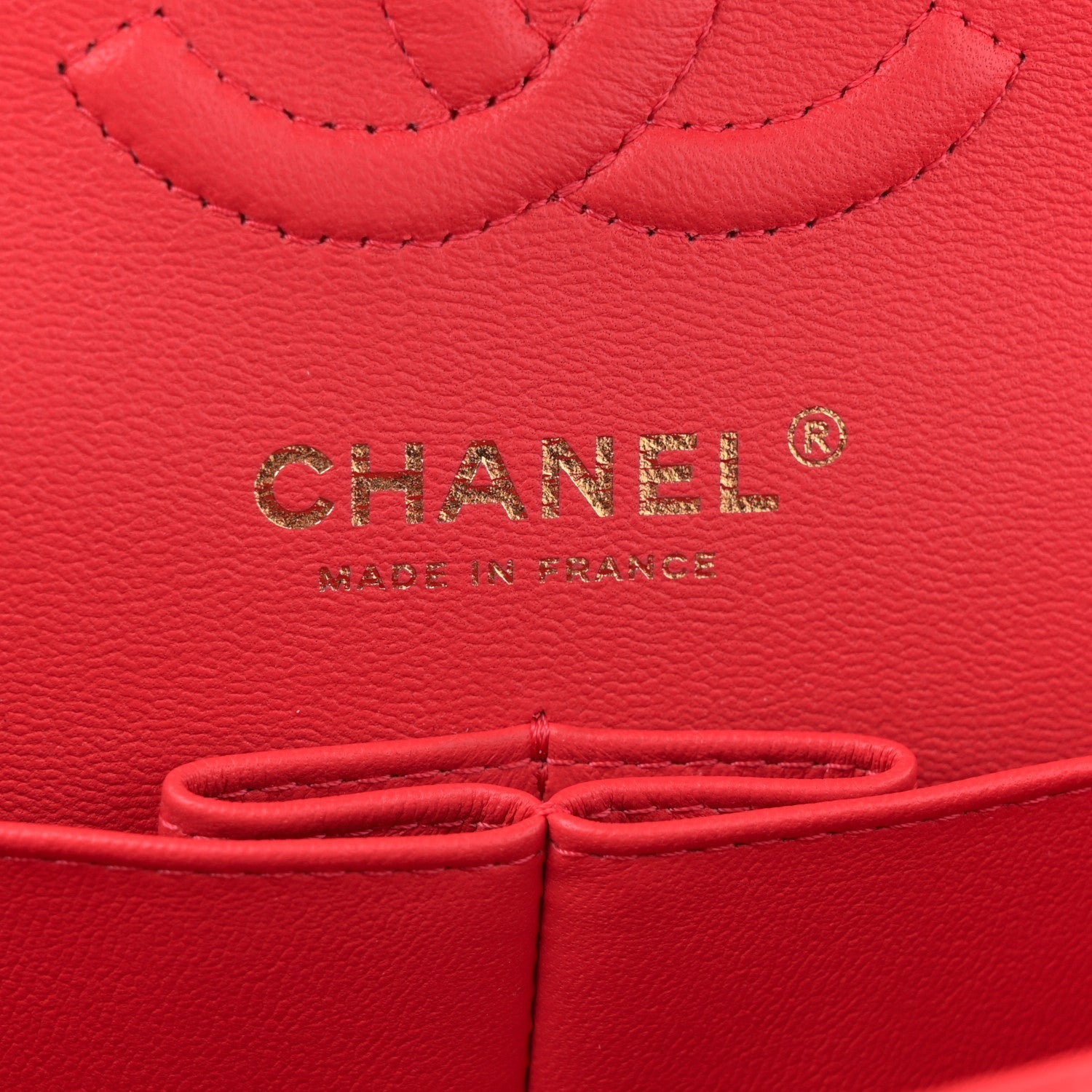 Caviar Quilted Small Double Flap Red