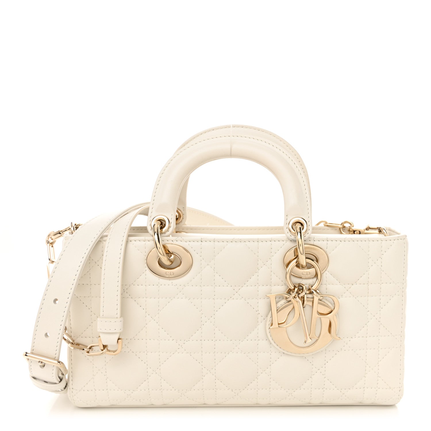 Calfskin Cannage Lady D-Joy White