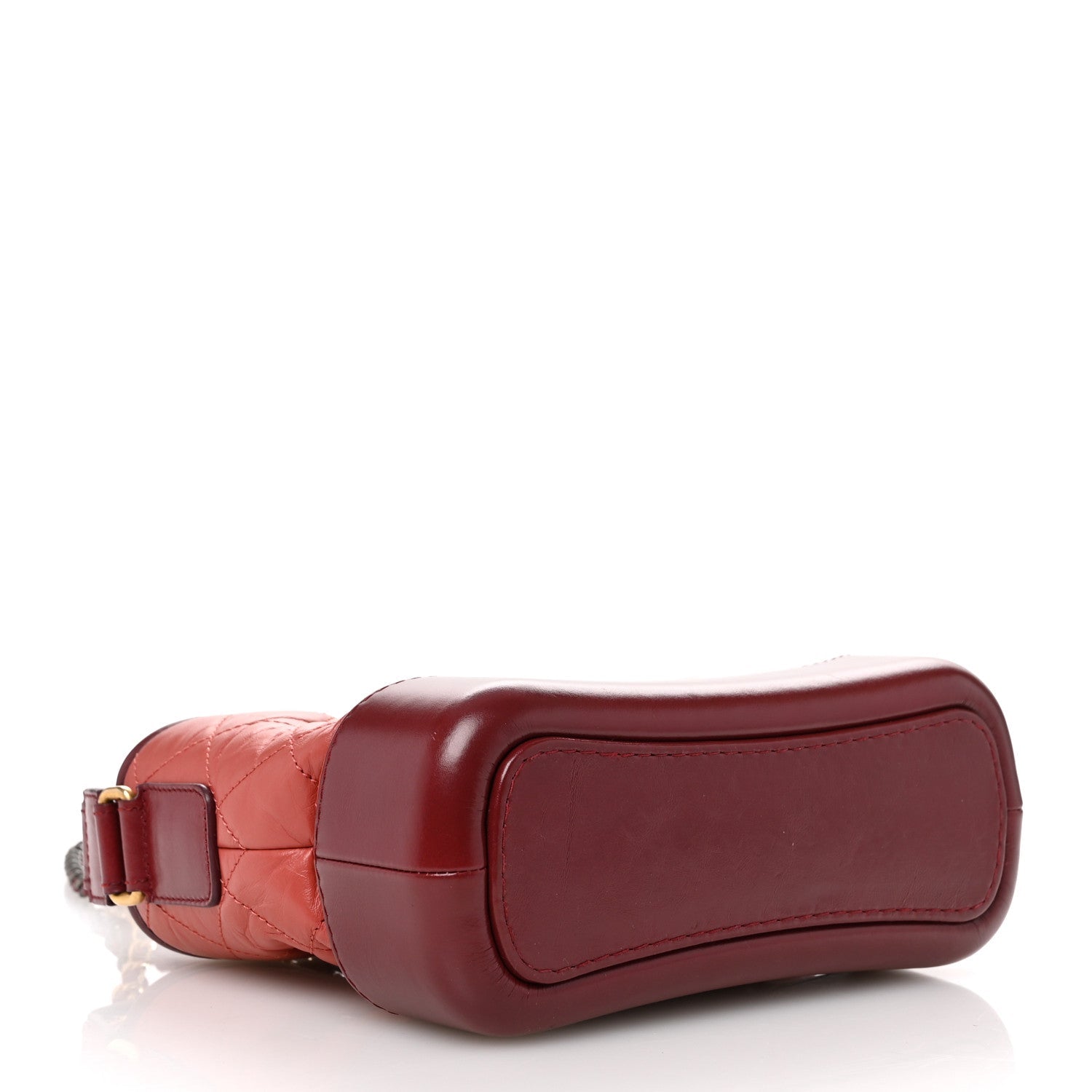 Aged Calfskin Quilted Small Gabrielle Hobo Red