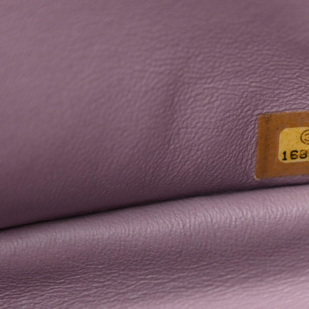 Lambskin Quilted Jumbo Double Flap Light Purple