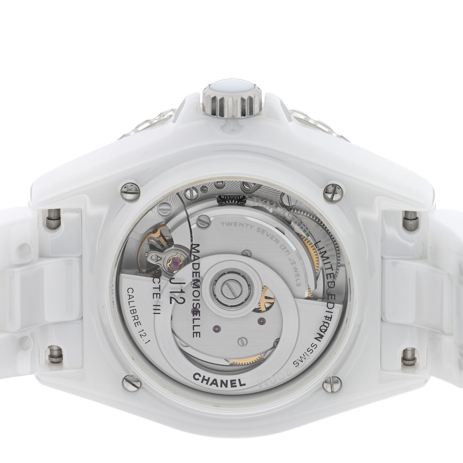 Stainless Steel Ceramic 38mm J12 Limited Edition Mademoiselle La Pausa Automatic Watch White