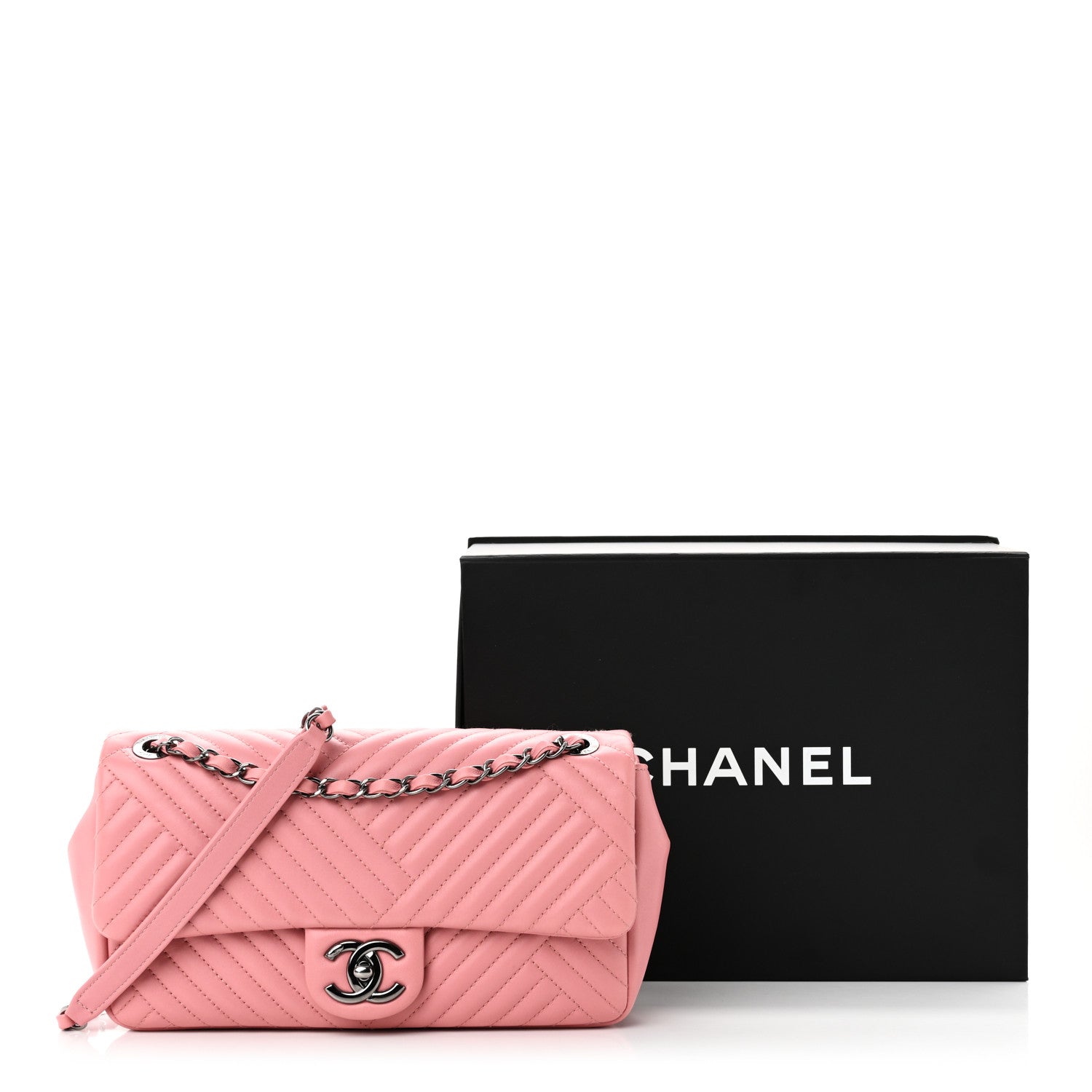 Lambskin Quilted Medium CC Crossing Flap Pink