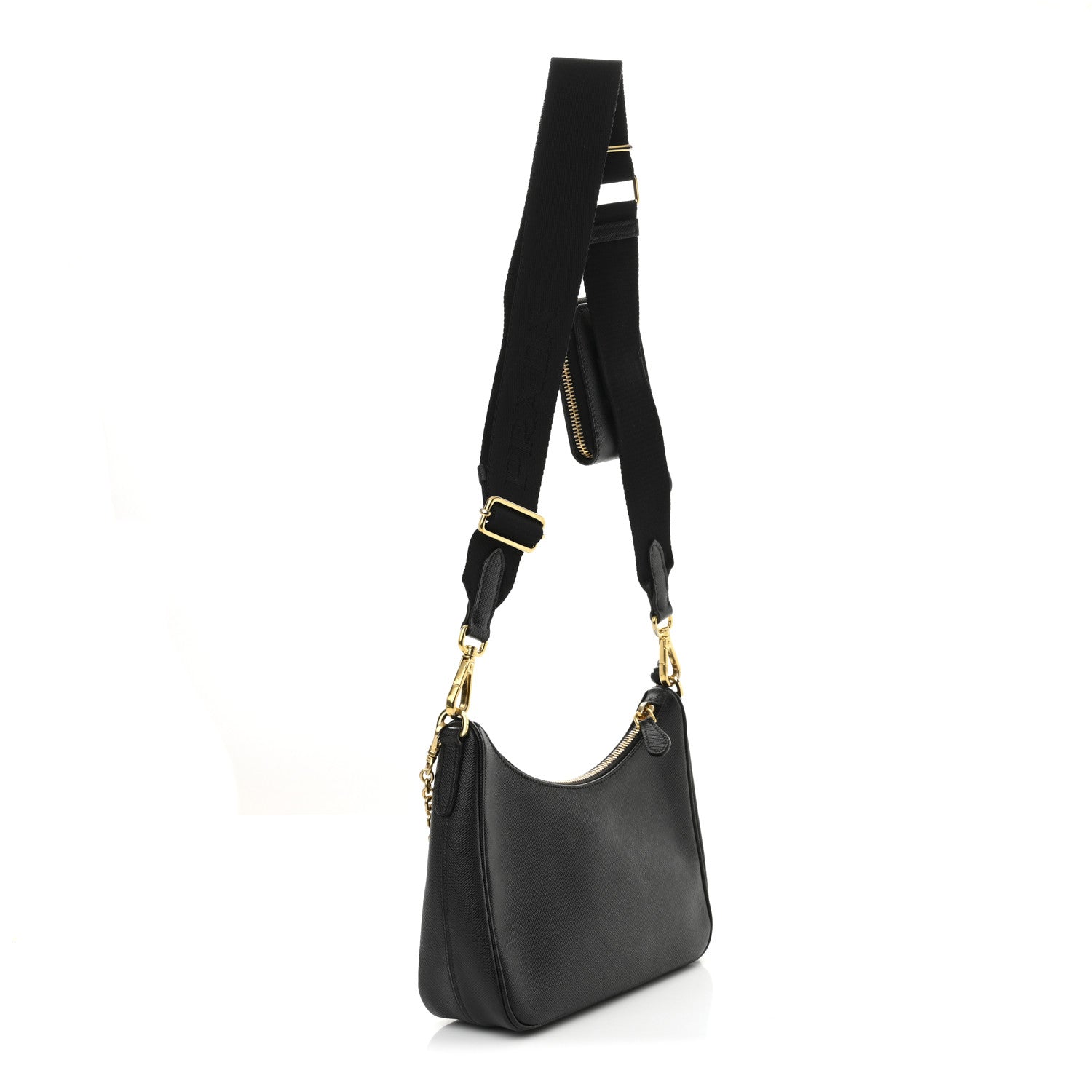 Saffiano Lux Re-Edition 2005 Shoulder Bag Black