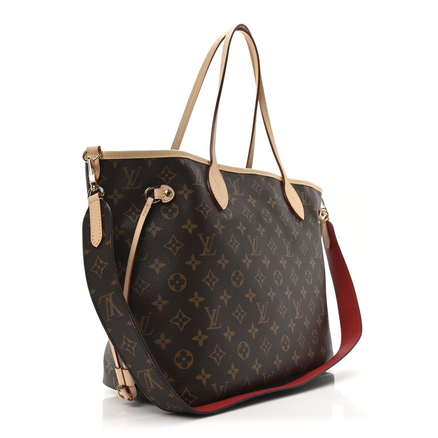 Monogram Inside Out Neverfull Bandouliere MM Rouge Sari