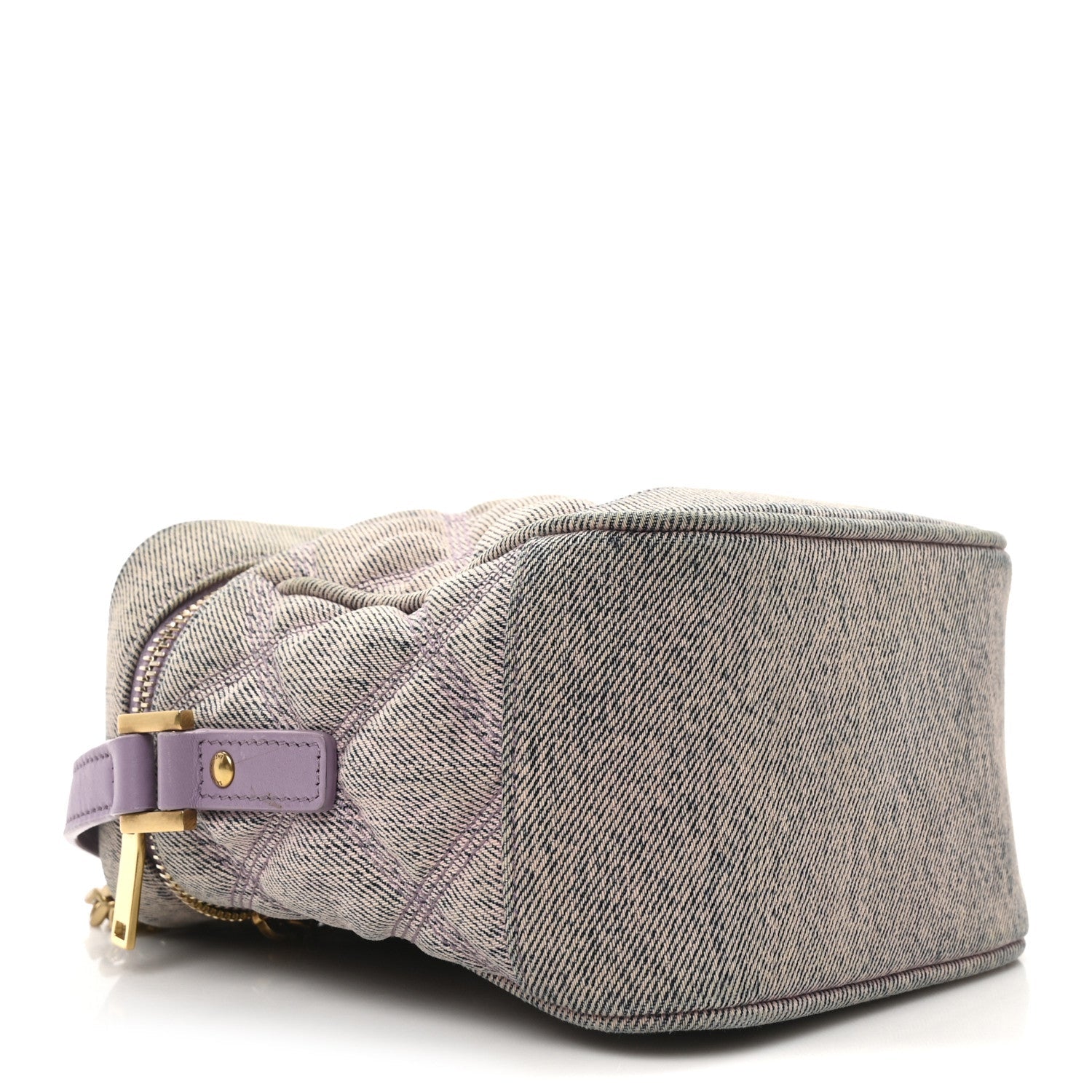 Denim Quilted 80's Vanity Bag Bleached Lilac