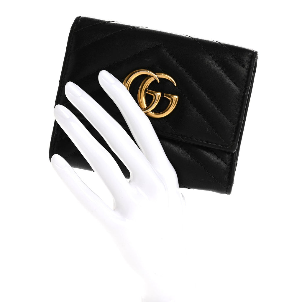 Calfskin Matelasse GG Marmont Wallet Black