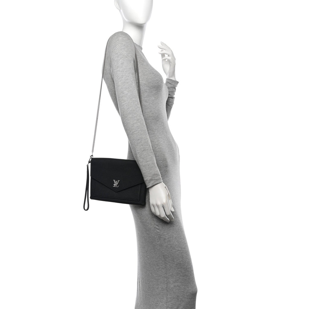 Soft Calfskin My Lockme Chain Pochette Black