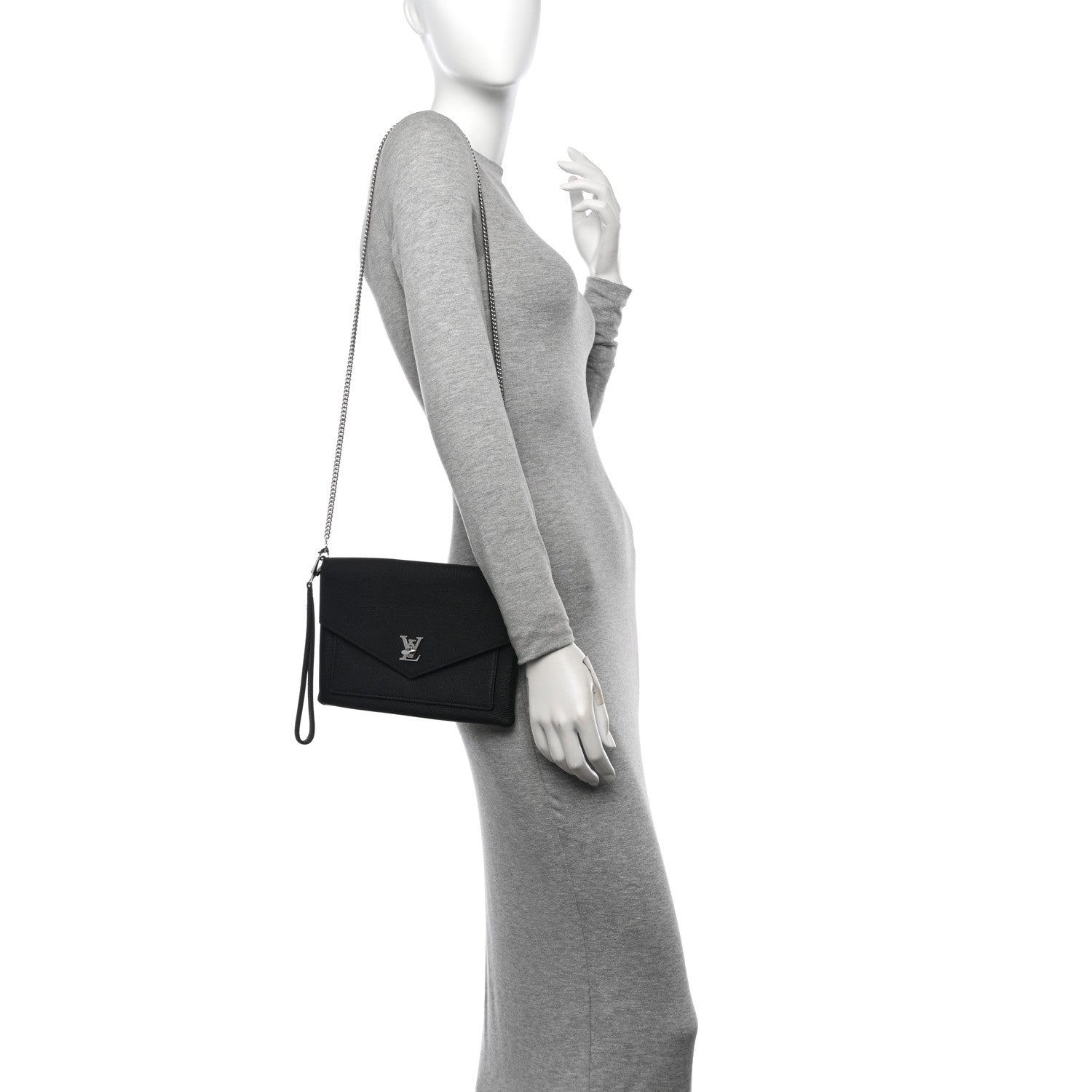Soft Calfskin My Lockme Chain Pochette Black