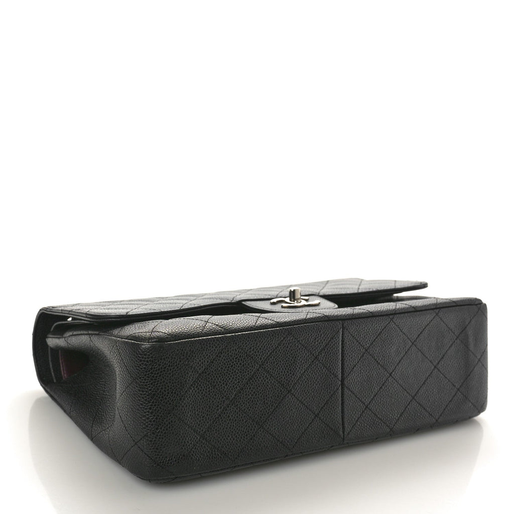 Caviar Quilted Jumbo Double Flap Black