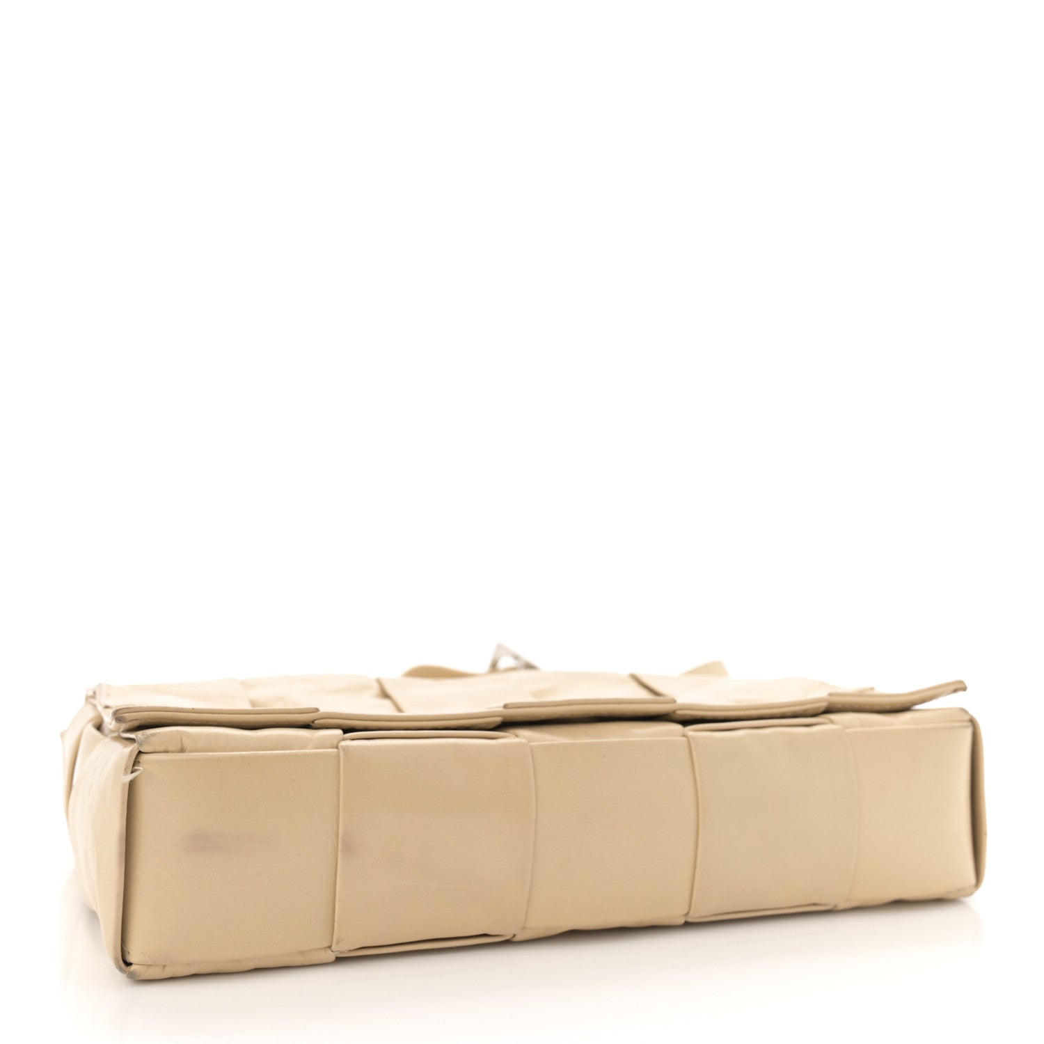 Paper Calfskin Maxi Intreccio Cassette Crossbody Bag Beige