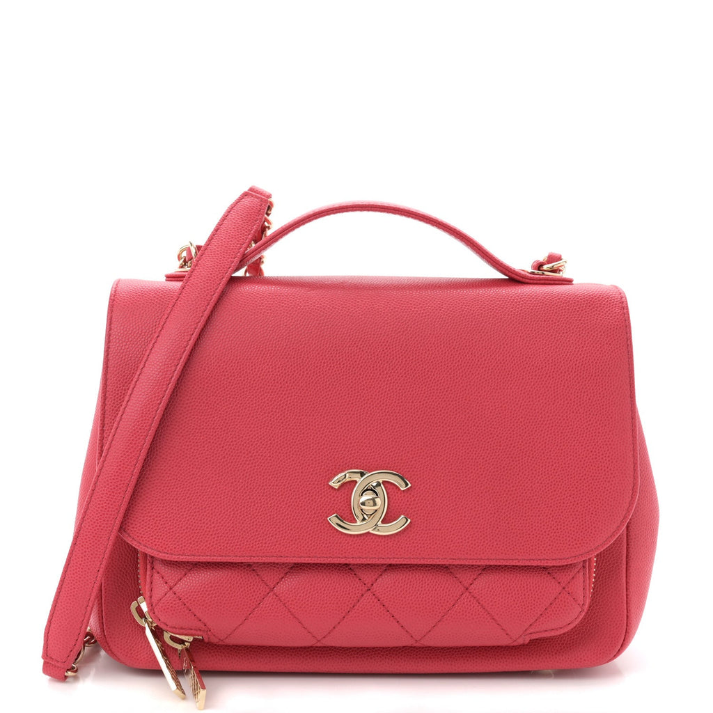 Caviar Quilted Medium Business Affinity Flap Red