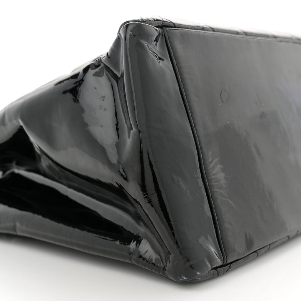 Patent Quilted Grand Shopping Tote GST Black