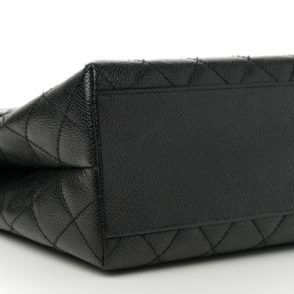 Caviar Quilted Jumbo Kelly Flap Black