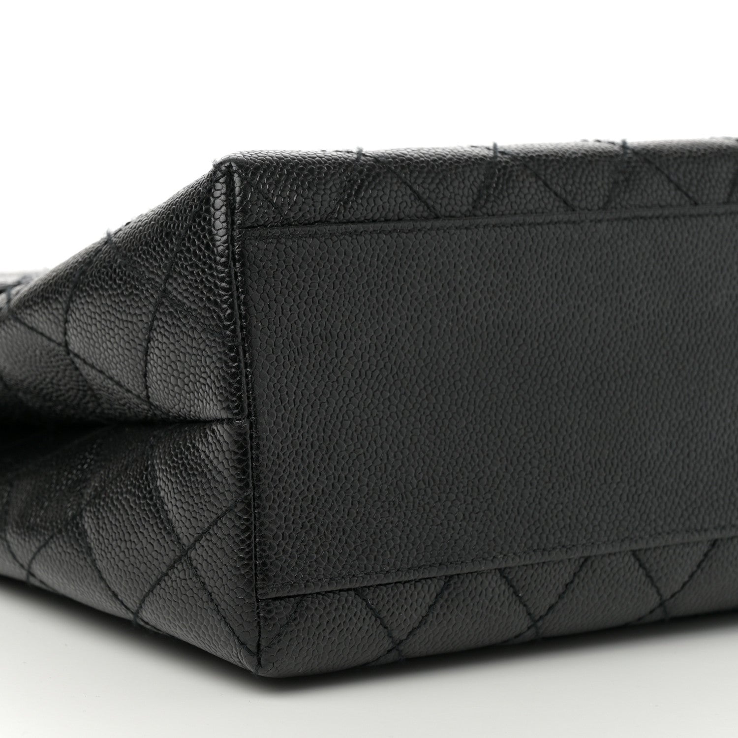 Caviar Quilted Jumbo Kelly Flap Black