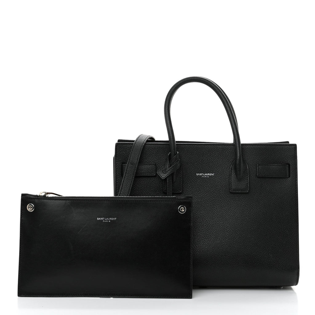 Grained Calfskin Small Sac De Jour Black