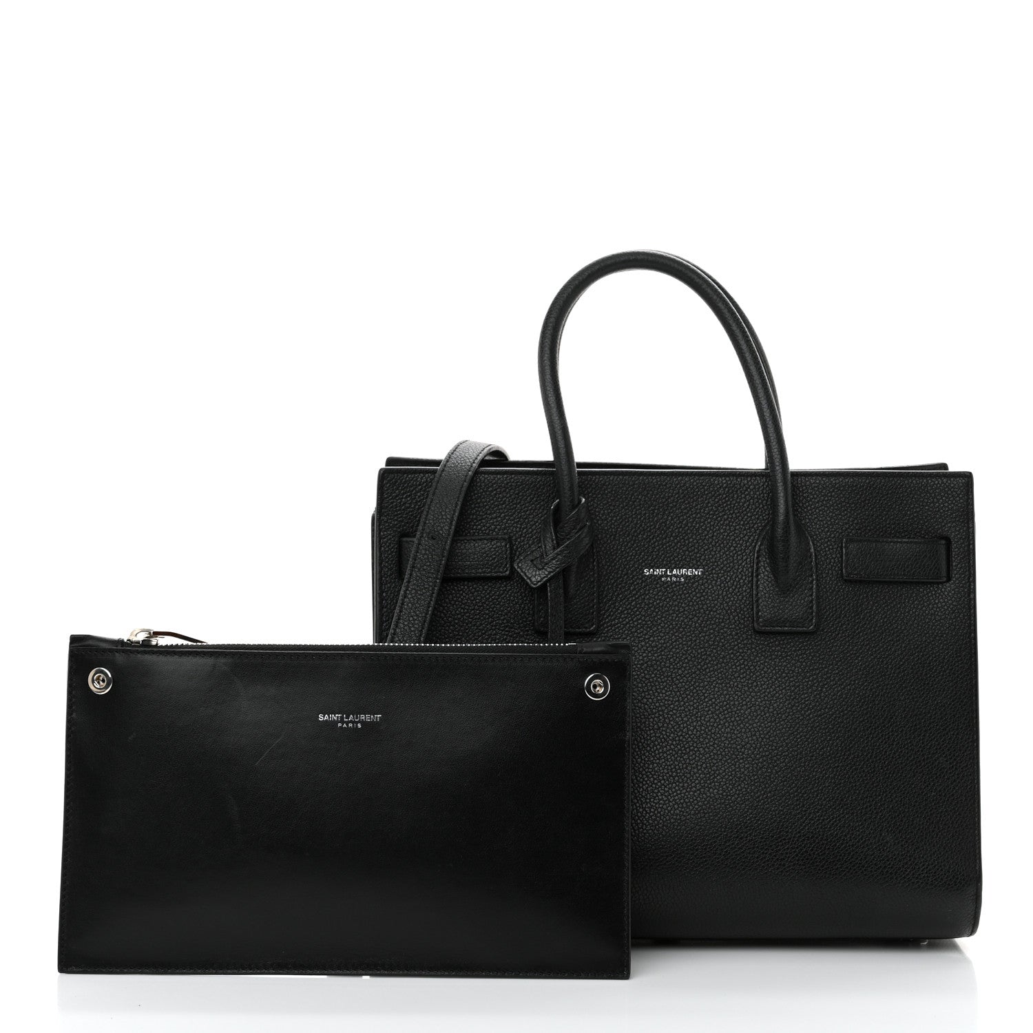 Grained Calfskin Small Sac De Jour Black