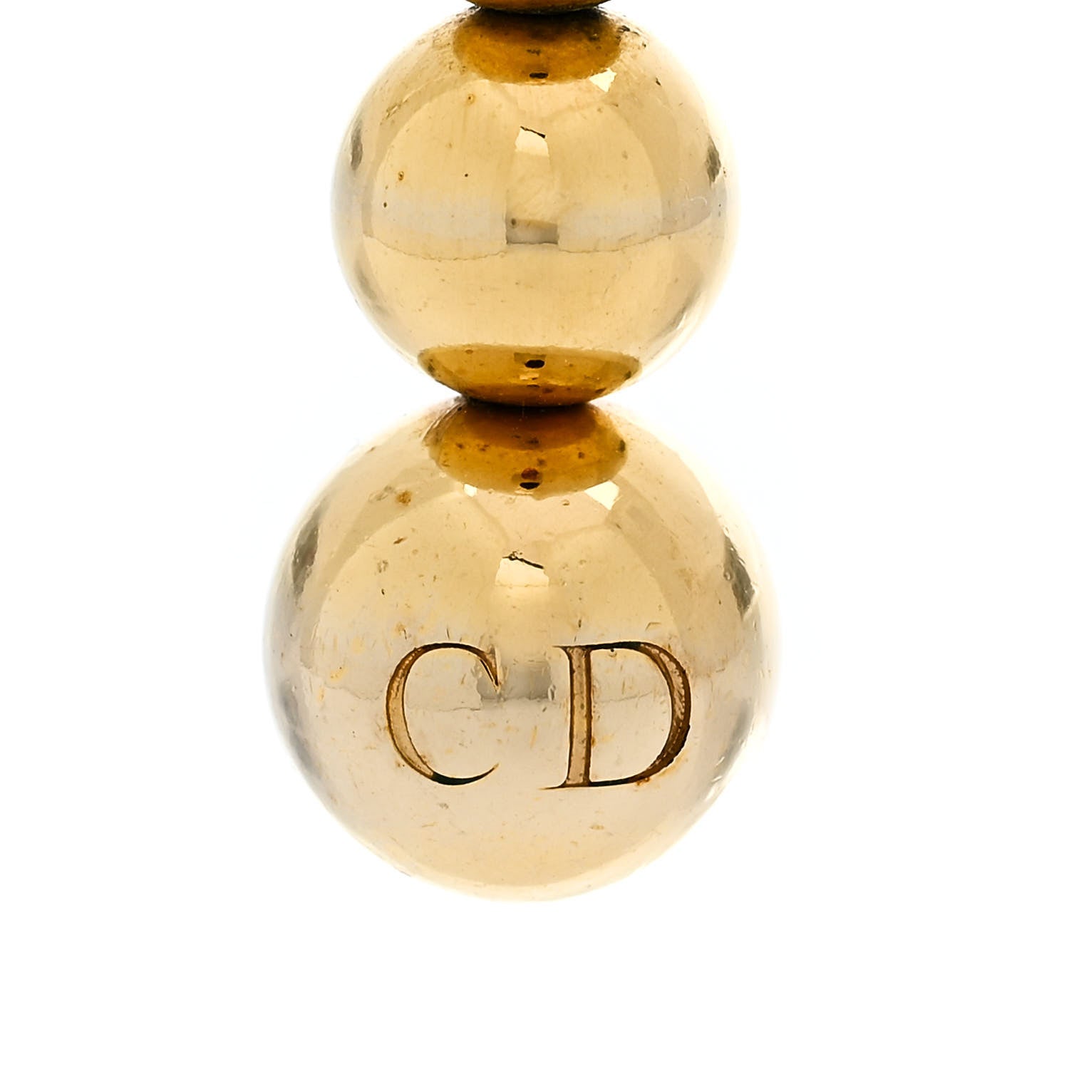 Metal Bead Drop Earrings Gold