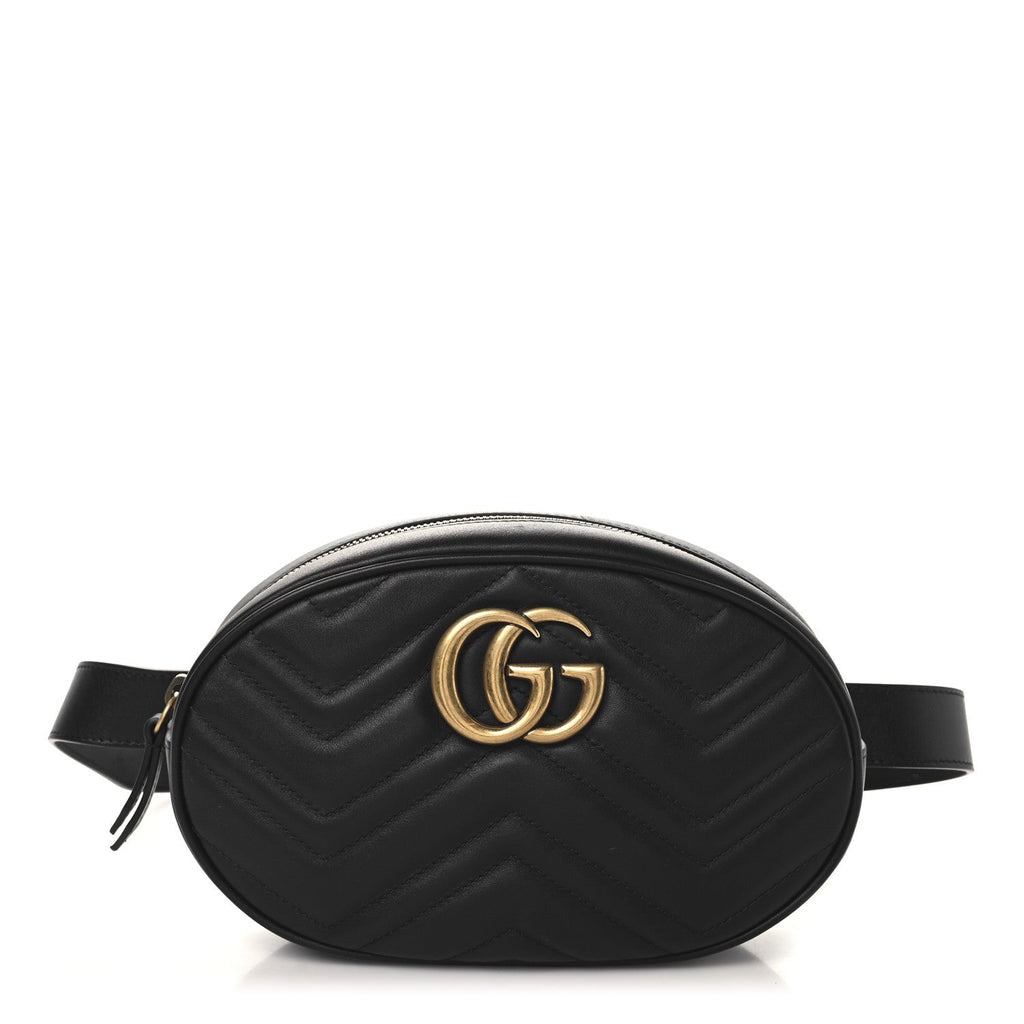 Calfskin Matelasse GG Marmont Belt Bag 85 34 Black
