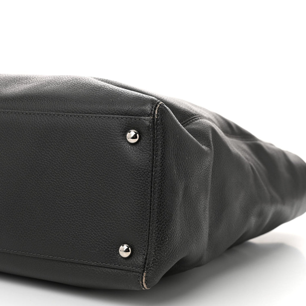 Calfskin Tall Cerf Tote Anthracite