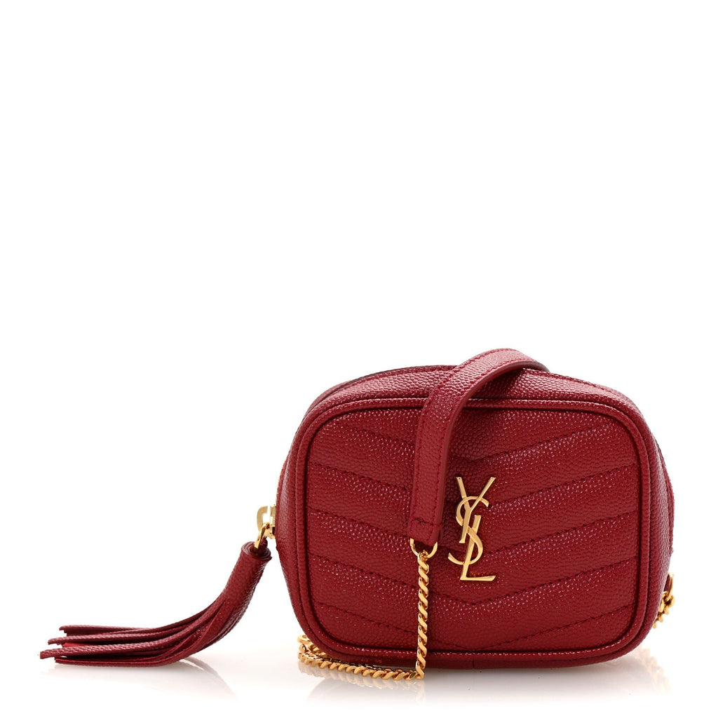 Grain De Poudre Matelasse Monogram Baby Lou Camera Bag Opyum Red