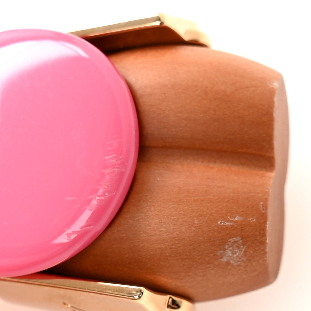 Wood Monogram Vivienne Puppet Bag Charm Key Holder Pink