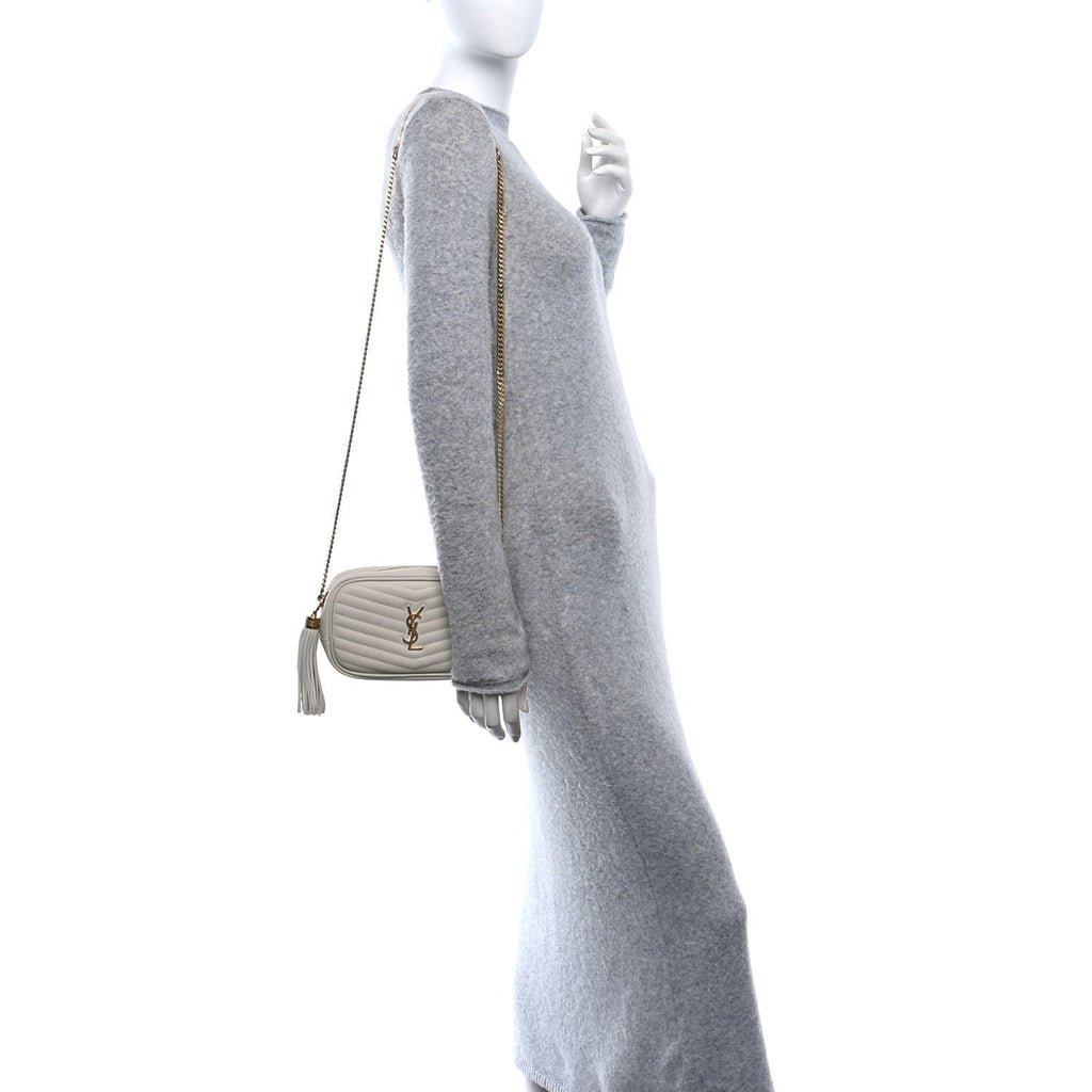 Grain De Poudre Matelasse Monogram Mini Lou Camera Bag Crema Soft