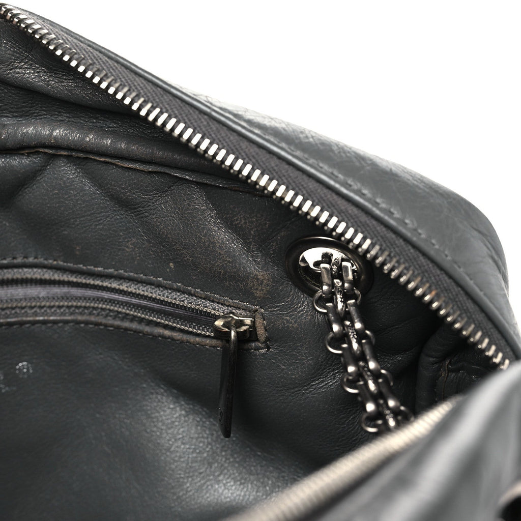Aged Calfskin Quilted Medium Reissue Camera Case Grey
