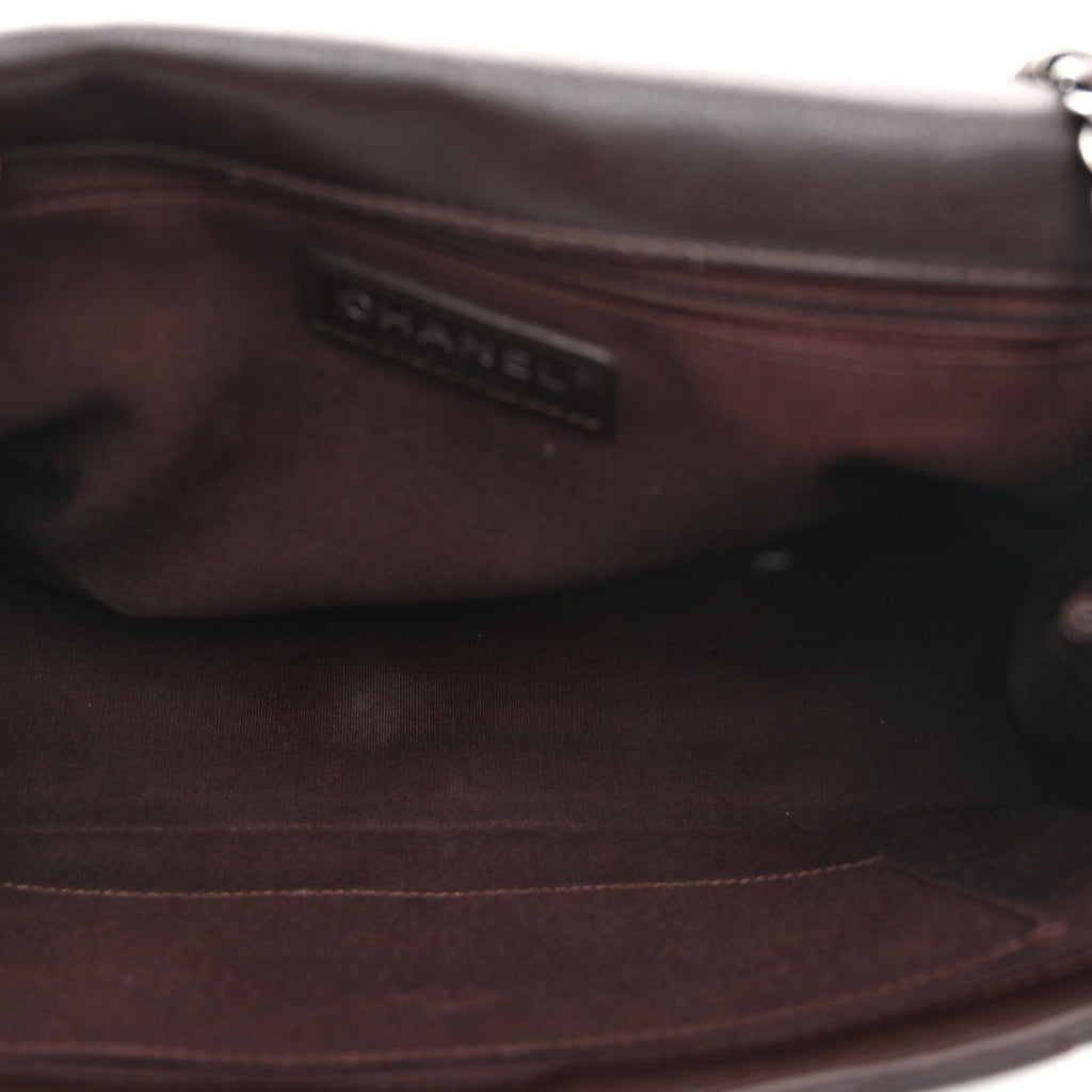 Calfskin Quilted Medium Frame in Chain Flap Brown