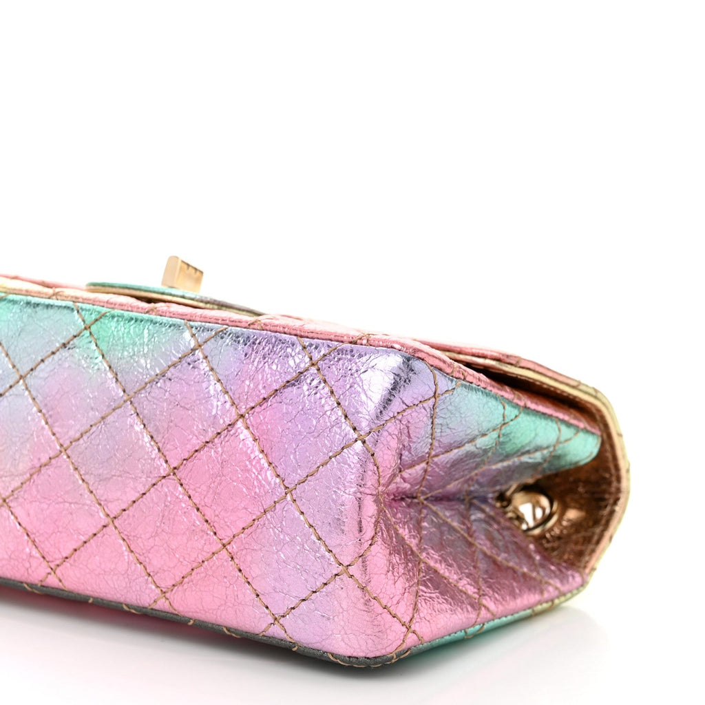Metallic Goatskin Quilted Mini 2.55 Reissue Flap Multicolor