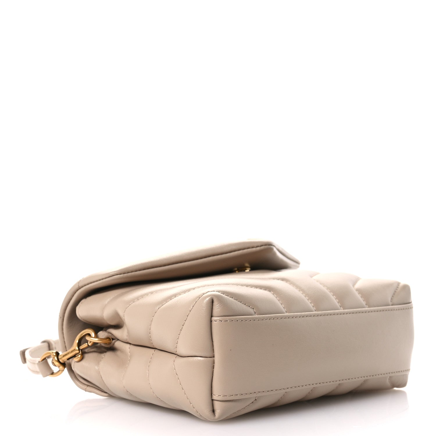 Calfskin Y Quilted Monogram Toy Loulou Crossbody Bag Dark Beige