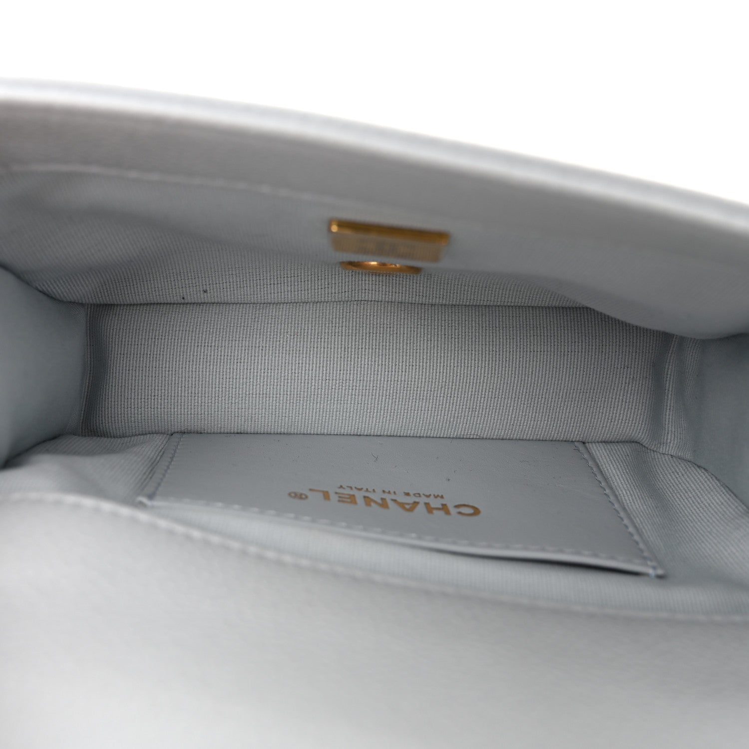 Shiny Caviar Mini Flap Bag Light Blue