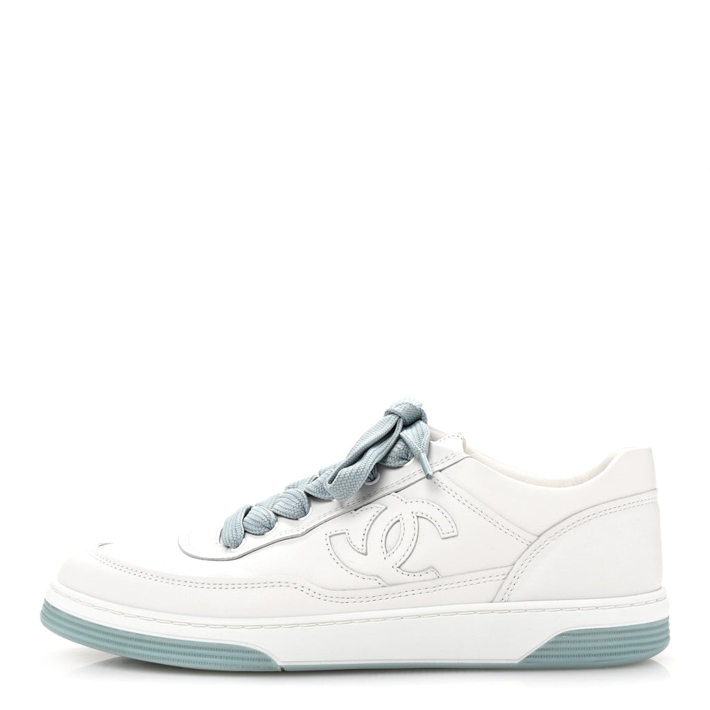 Calfskin CC Womens Sneakers 37.5 White